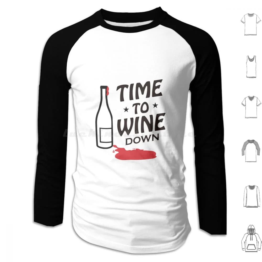 Vino Felpe con cappuccio Manica lunga Vino Divertimento Divertente Umorismo Umorismo Commedia Trendy Bevanda Bevanda Sali Cultura ubriaca Cultura pop