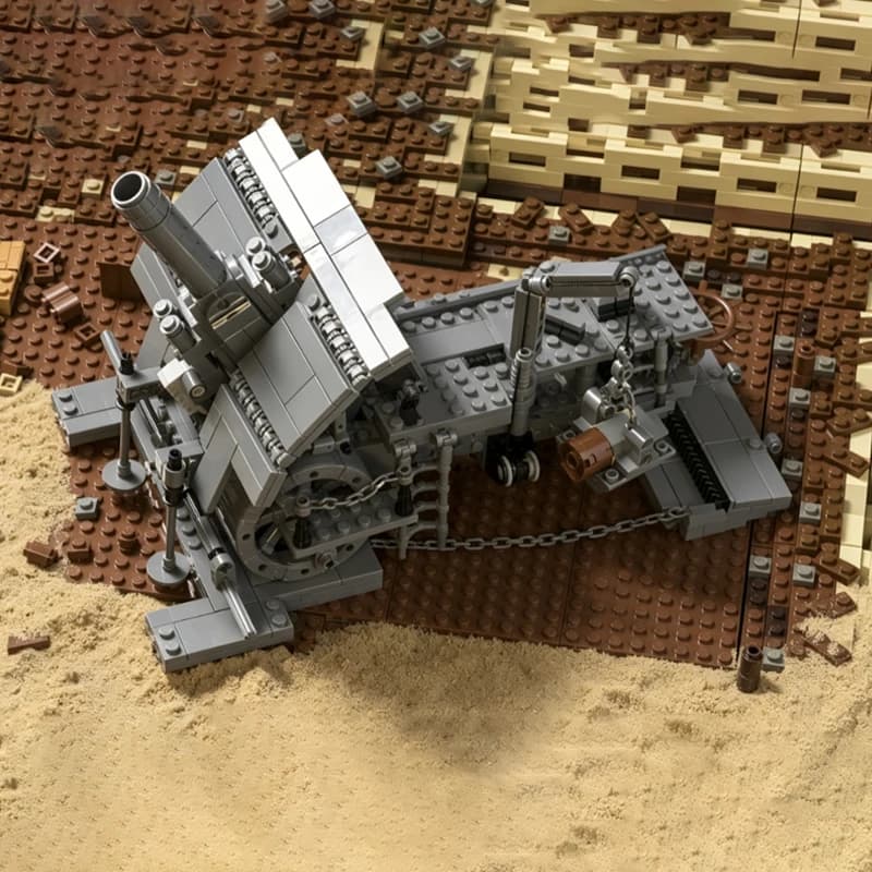 Heavy Siege Mortar Model MOC Building Bricks War Equipment Modular Technology Gifts Holiday Assemble Children Toys Suit