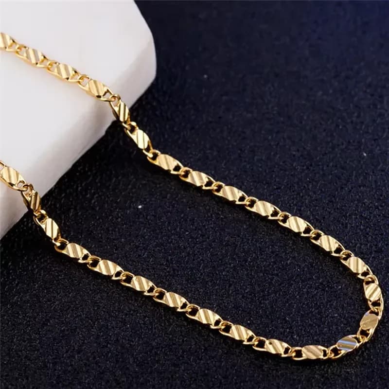 Exquisite Fashion 925 Silver 18K Gold Filled Necklace For Women Men Size 16-30 Inch Jewelry Chain Wholesale