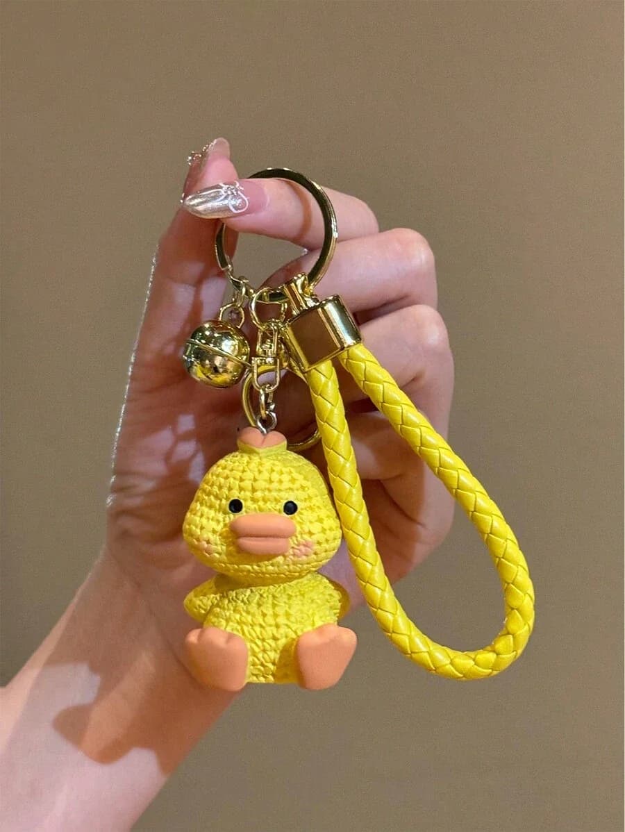Ciondolo per Zaino a Forma di Orsetto in Resina e Filato Lavorato a Maglia, Accessorio Borsa Mini alla Moda con Design Creativo a Cartone Animato