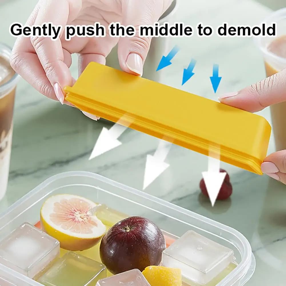 Stampo in silicone a lunga durata per cubetti di ghiaccio e ghiaccioli, con ventosa, a forma di patatine fritte, per congelatore, fai da te