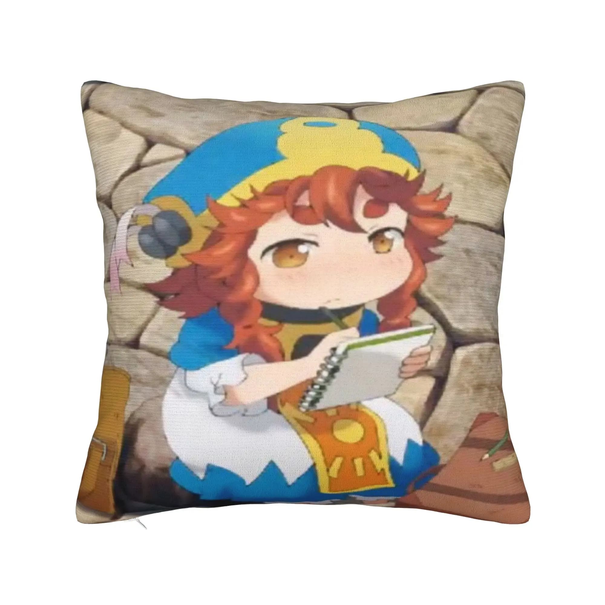 Hakumei and Mikochi Pillow Case Soft Pillow Cover Retro Trendy Pillowcases For Chair Sofa Home Decor