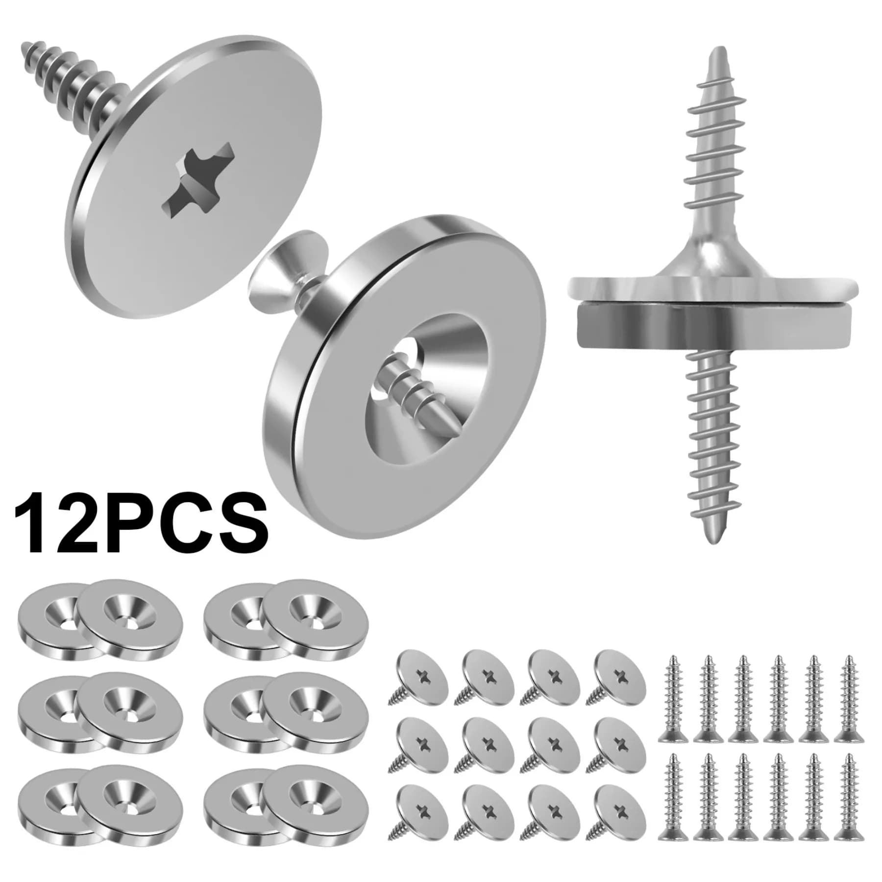 12PCS Porta dell'armadio Chiudiporta magnetico Spazio zero Forte aspirazione magnetica Porta magnetica in metallo Armadio Chiusura nascosta magnetica