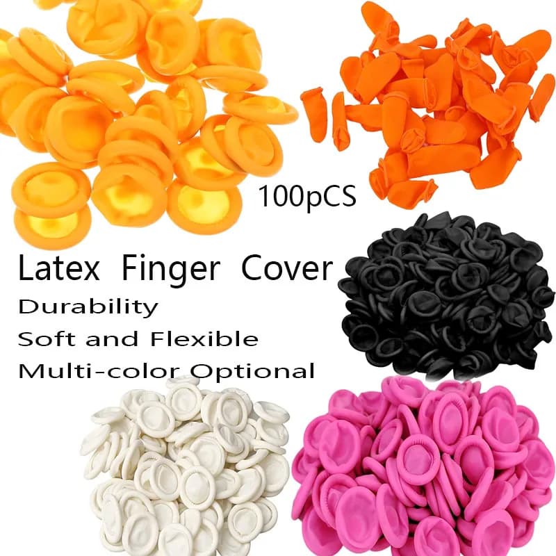 50/100PCS Guanti in lattice per dita antistatici monouso in gomma per dita Protezione per le punte delle dita Strumenti di riparazione dell'orologio