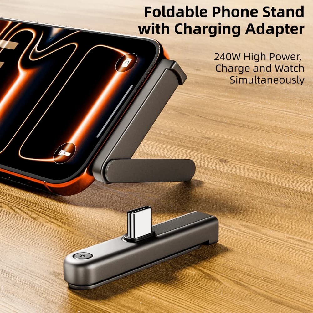 PD 240W Foldable Phone Stand Fast Charging Data Transmission USB C Adapter No Hand Blocking Multifunctional Charging Converter