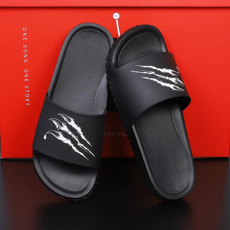 Plus Big Size 49 50 51 52 Pantofole scorrevoli in gomma da uomo Sandali piatti larghi Scarpe da spiaggia Indoor Home House Outdoor Palm Claps