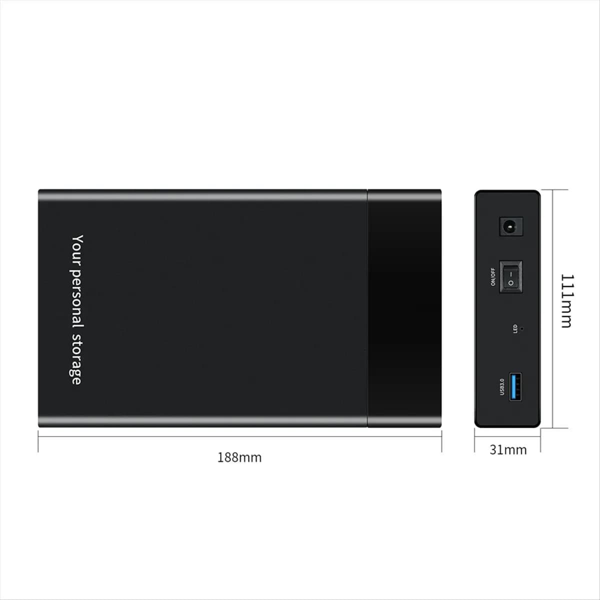 ABAN 3.5Inch HDD External Box HDD 3.5 Inch 2.5Inch SATA to USB 3.0 6Gbps HDD Enclosure SATA III SSD Case EU Plug