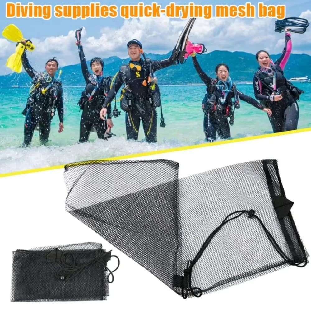 Portable Quick Dry Swim Dive Drawstring Bags for Water Sports Snorkelling Mask Flippers Packing Net Bags Camping Kayaking Hiking
