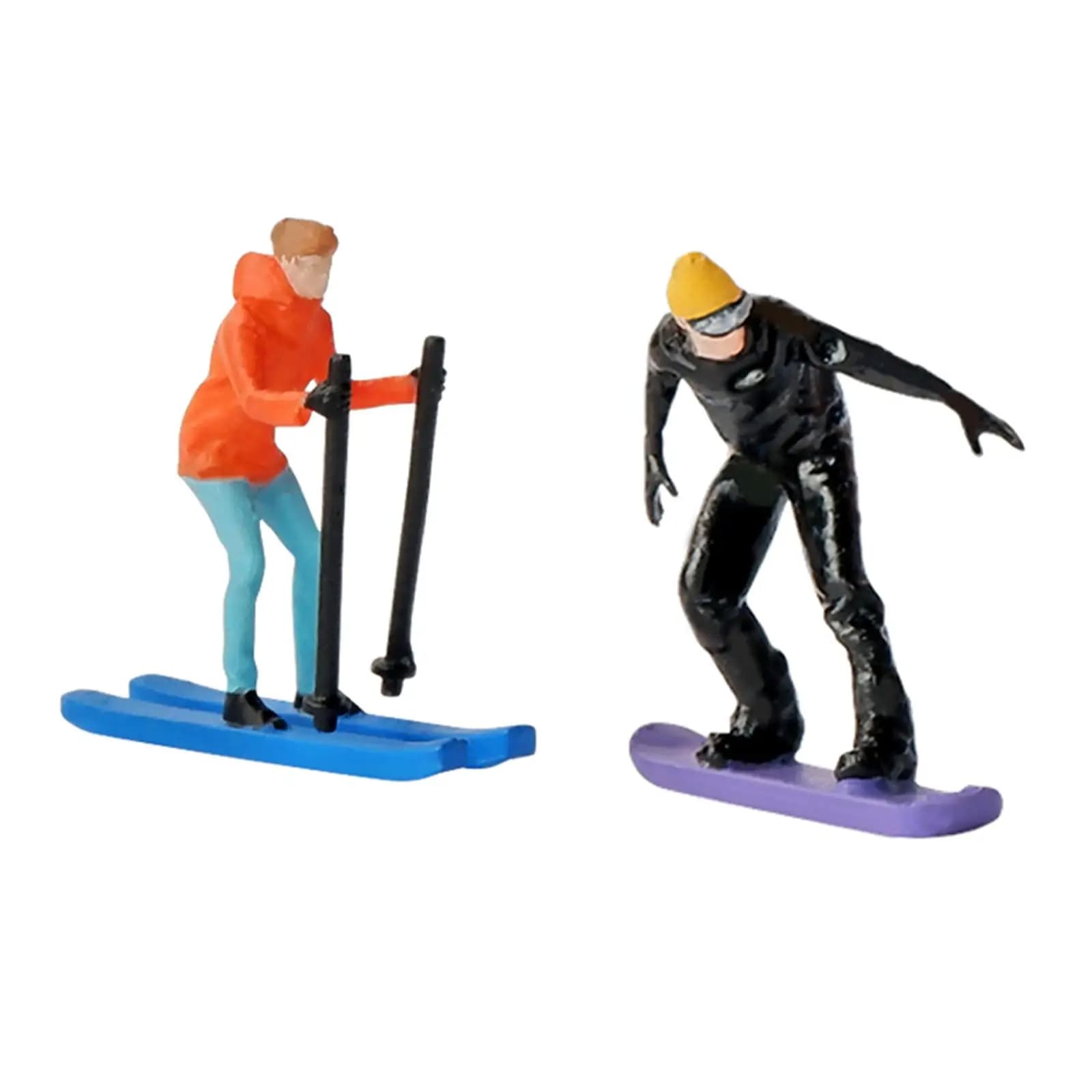 Figure di sci modello in miniatura in scala 1/64 per layout diorama da tavolo con sabbia