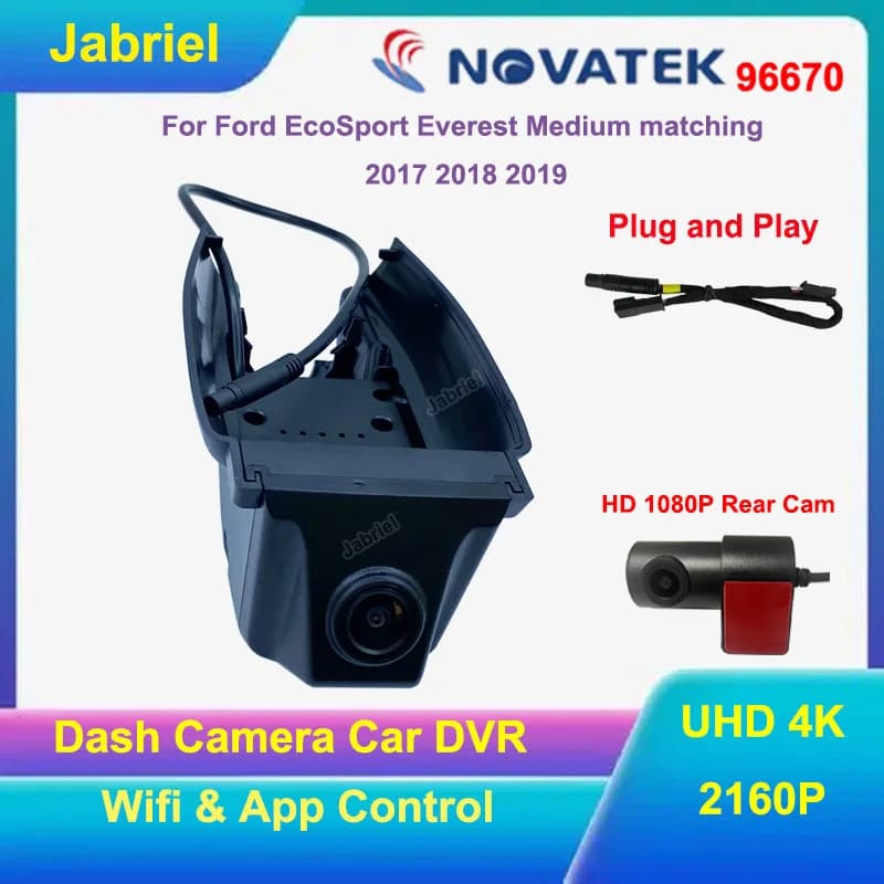 Videoregistratore dedicato UHD 4K per auto DVR WIFI Dash Cam per ‌ Ford EcoSport Everest Medium corrispondente 2017 2018 2019 Plug and Play