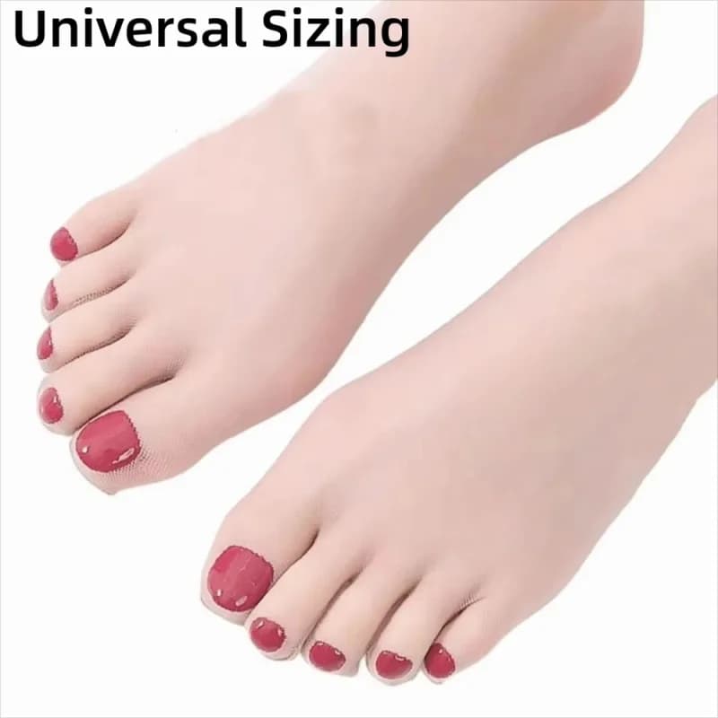 Women Thin Instant Pedicure Sheer Ankle Socks Summer Invisible Sheer Short Hosiery Funny Breathable Faux Toenails Socks