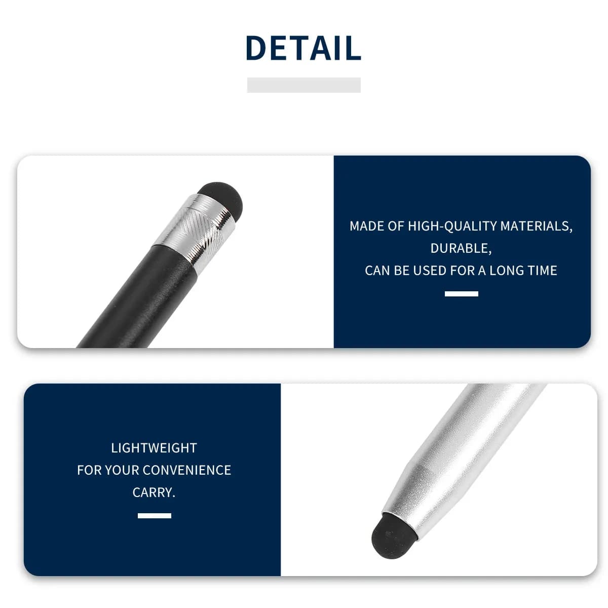 2 Penne Stilo per Telefono e Tablet, Materiale Premium, Penna Touch Screen per Disegno, Giochi e Appunti, Comoda da Trasportare