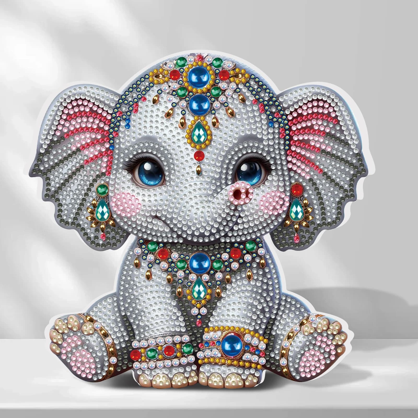 Kit di pittura artistica con diamanti a forma speciale da tavolo per adulti, simpatico elefante che ispessisce artigianato fai da te regalo per decorazioni da tavolo per ufficio domestico