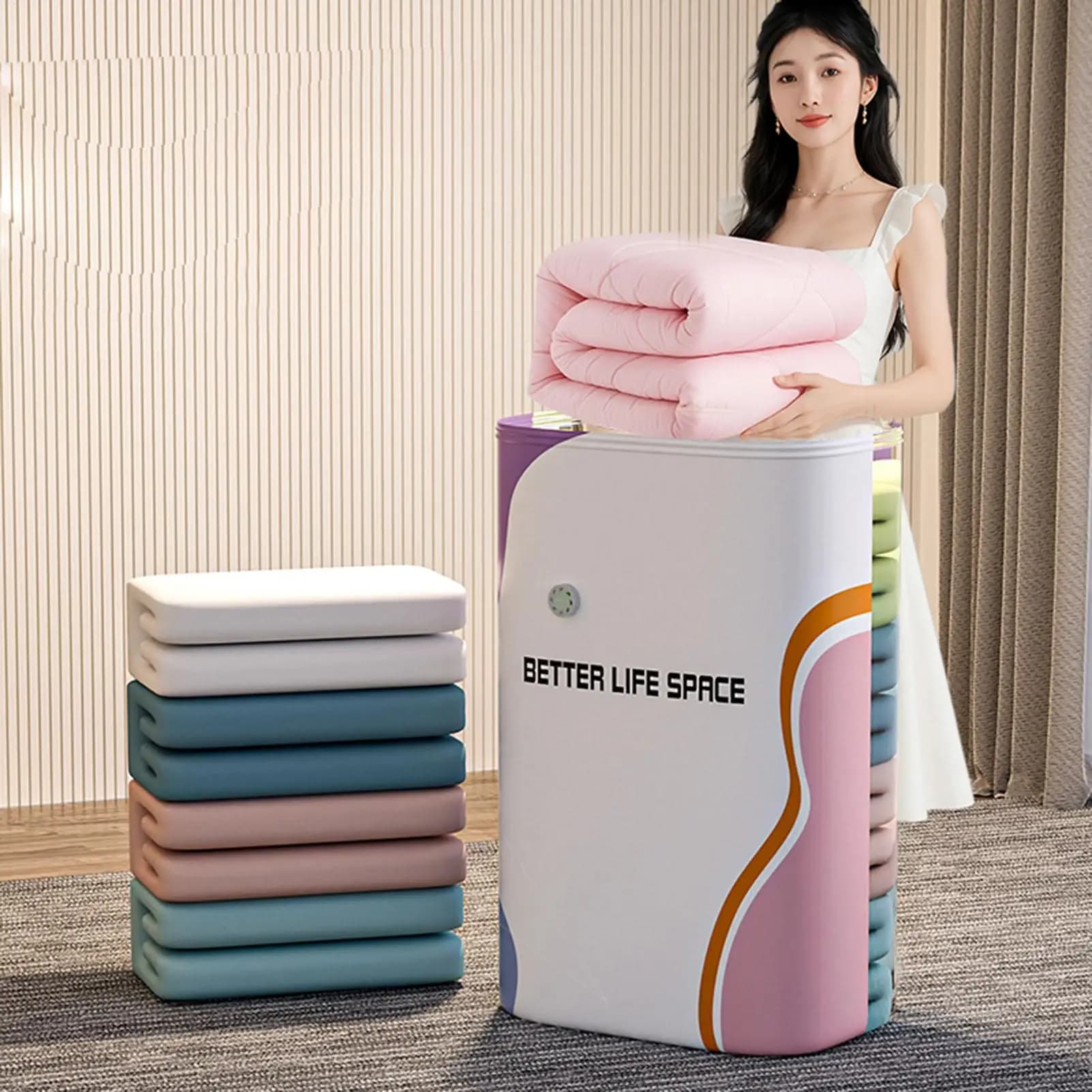 Large Capacity Vacuum Storage Bags No Pump 3D Compression Bag Clothing And Bedding Compression Bag Vacuum Bags For Clothes