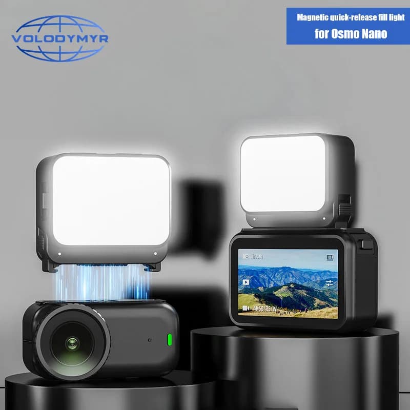 VOLODYMYR Magnetic Mini Fill Light for DJI Osmo Nano Portable Waterproof Live Streaming Mobile Beauty Photography Light Camera