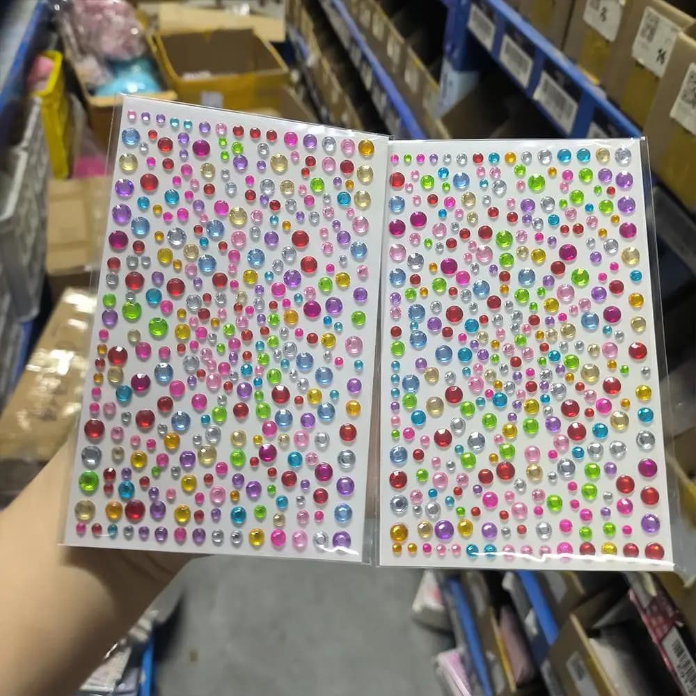 1 pz 3d natale colorato viso gioielli adesivi tatuaggio 3-6mm glitter diamante adesivo autoadesivo per trucco festa tatuaggi gemme