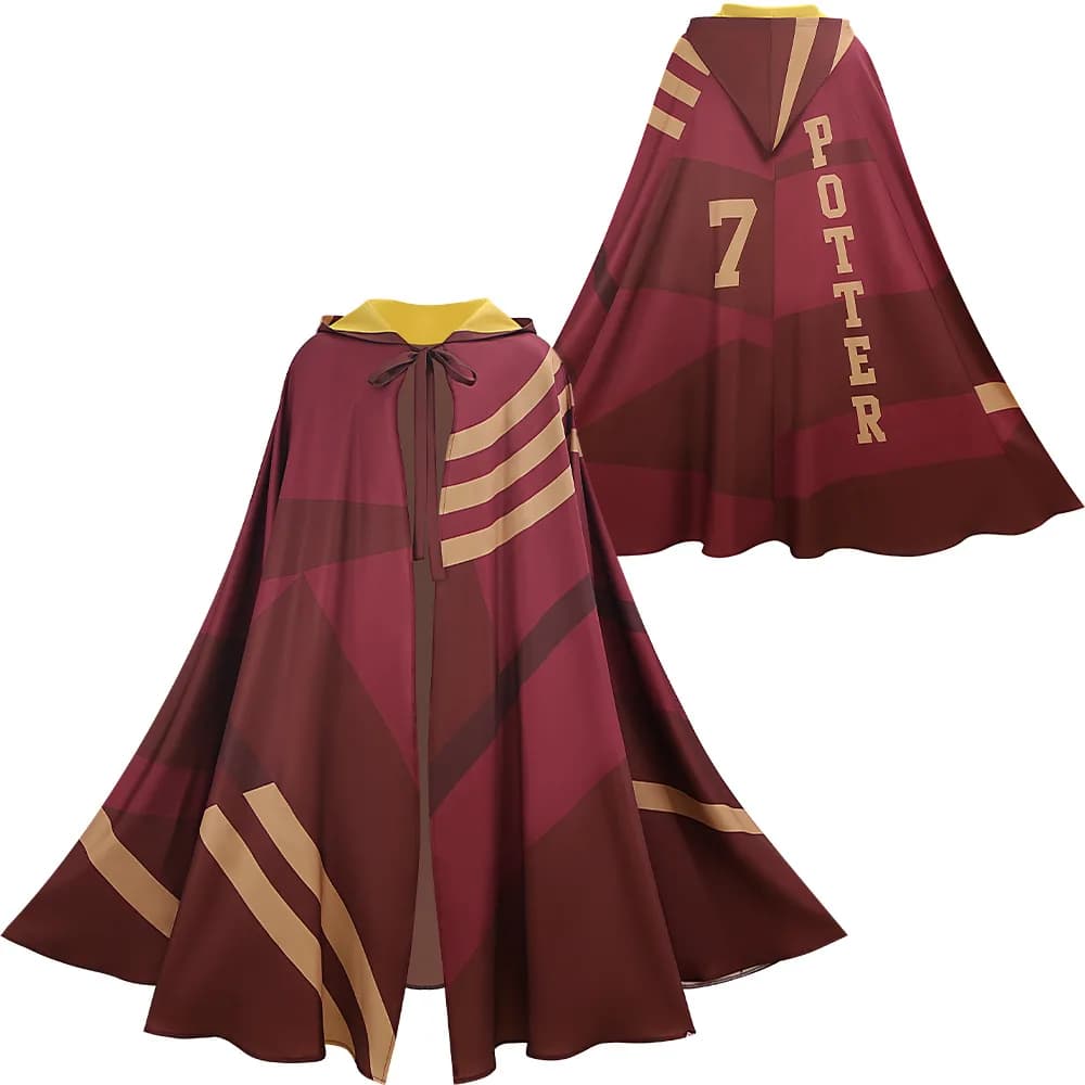 Nuovo Mantello con Cappuccio Rosso da Quidditch di Gryffindor 2026 per Cosplay, Costume da Uomo e Donna per Halloween e Feste in Maschera