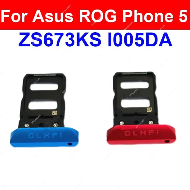 Vassoio della scheda SIM per telefono Asus Rog ROG 5 ZS673KS Parti del lettore di schede del supporto del vassoio della scheda SIM