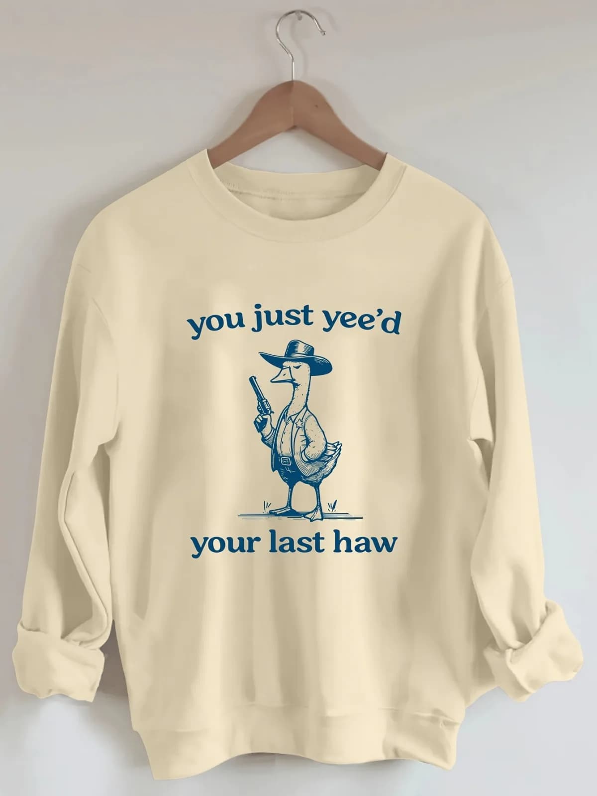 Felpa con cappuccio stampata con motivo ganso alla moda casual da donna, comodo pullover girocollo adatto per abiti pullover regalo per le vacanze