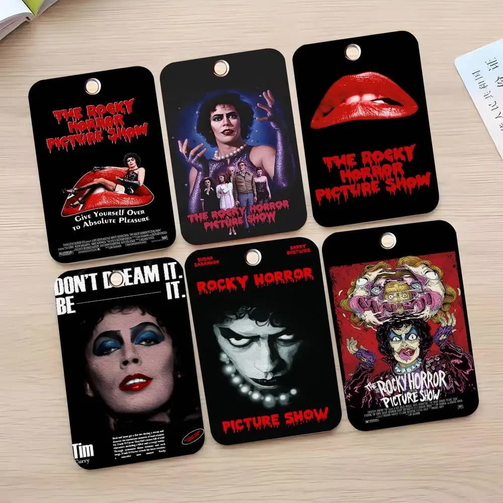 1pc The Rocky Horror Picture Show Film Card Case Keychain Access card bag Keychain Leather card holder Access