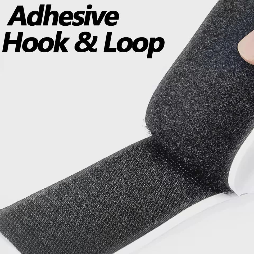 Heavy Duty Self-Adhesive Hook & Loop Fastener Tape Reusable Nylon Sticky Strips for Home Office Car Art Craft Organizing Fixing