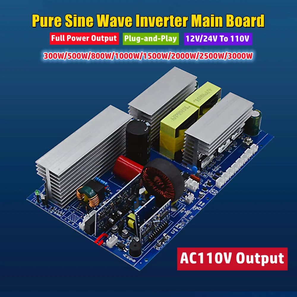 Scheda principale inverter onda sinusoidale pura 110V DC 12V 24V a AC110V Convertitore di potenza batteria al litio ferro fosfato acido al piombo 150W ~ 3000W