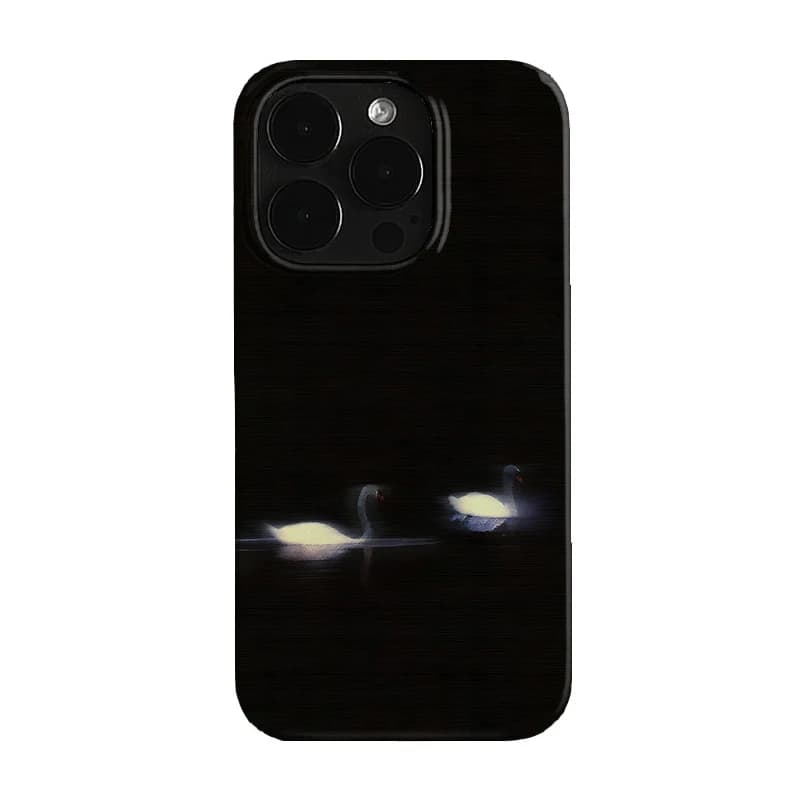 Advanced luxury phone case with swan pattern for iPhone 17 Air 16 Pro Max 15 14 Plus 13 12 Mini 11 Pro, shockproof silicone back cover