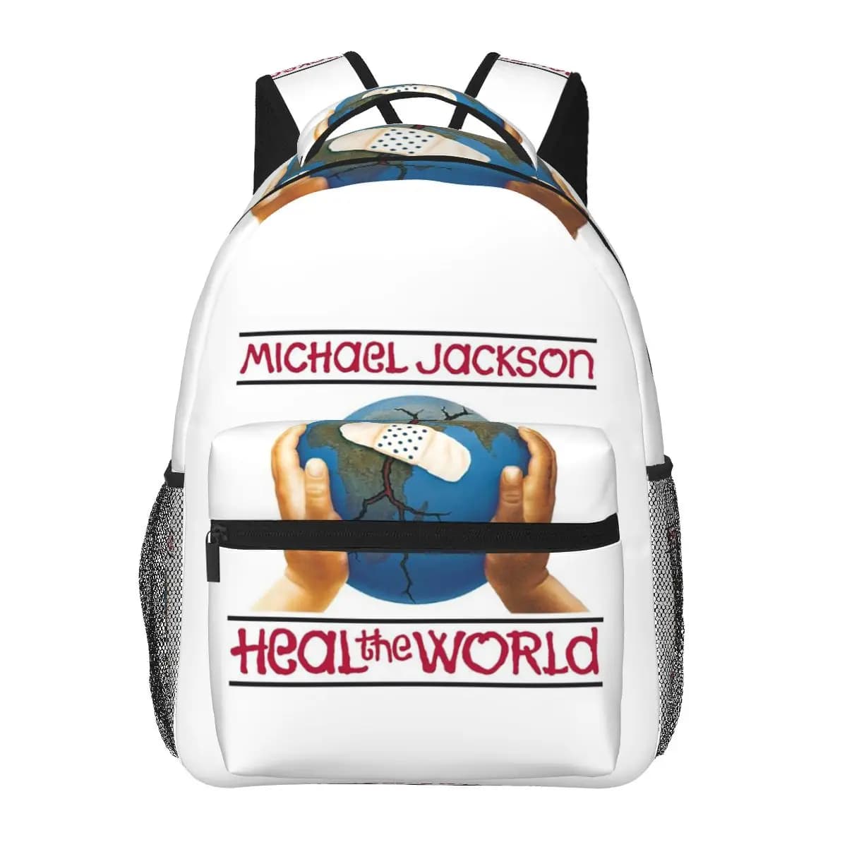 Saving The World Michael Jackson Album Cover Student Backpack School Bag Daypack for Men Women Fashion Bookbag Shoulder Bags