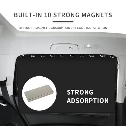 Universal Blackout Car Privacy Curtains With Divider And 2 Magnetic Window Shades For SUV Truck Fast Install