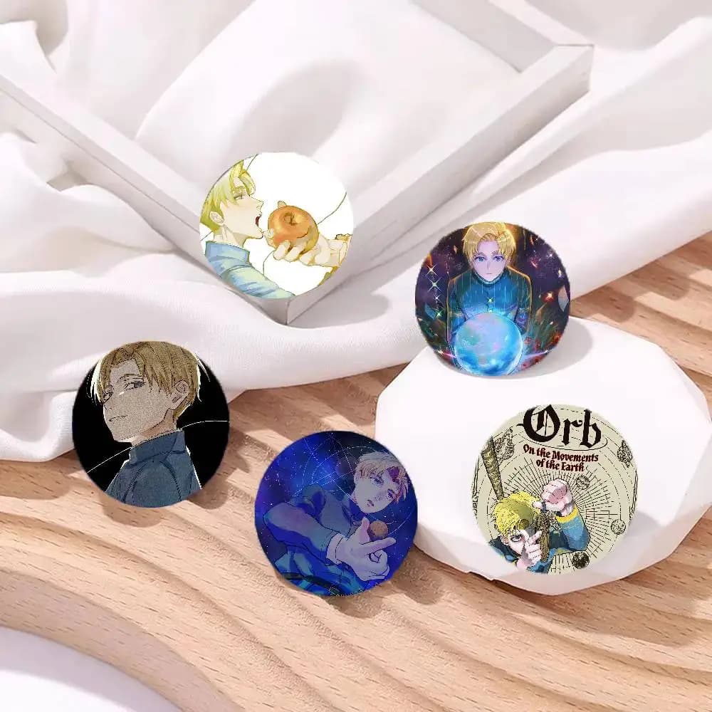 Spilla smaltata rotonda con motivo anime e cartoni animati 'Orb On The Movements Of The Earth' per decorazione zaino e accessori