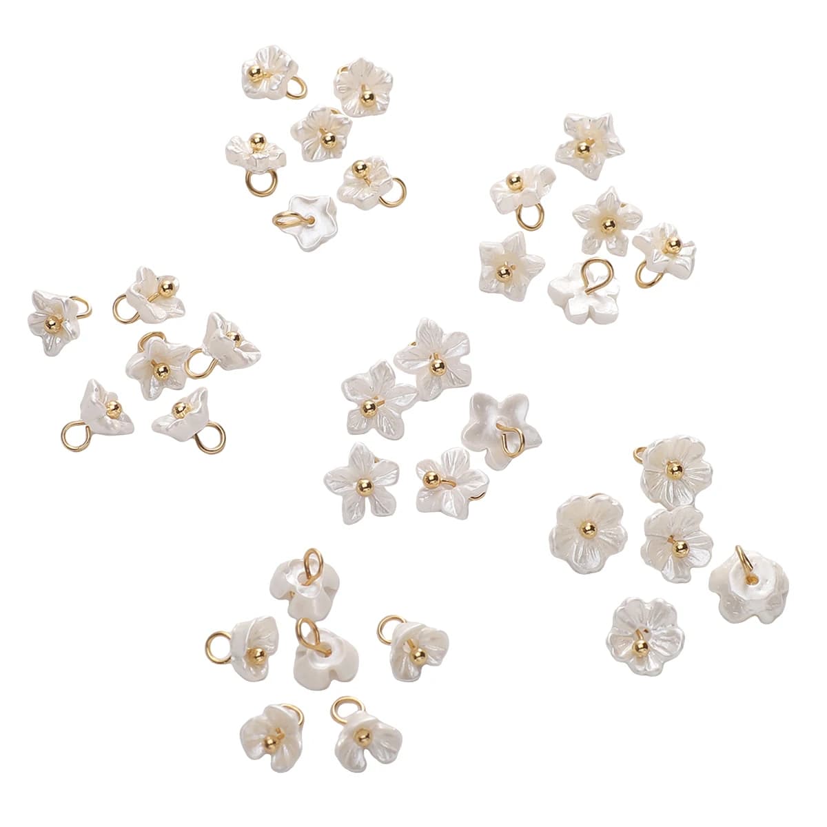 5pcs White Mini Small Flowers Resin Charms For Jewelry Making Sakura Pendant Handmade Bracelet Earrings Necklace DIY Accessories