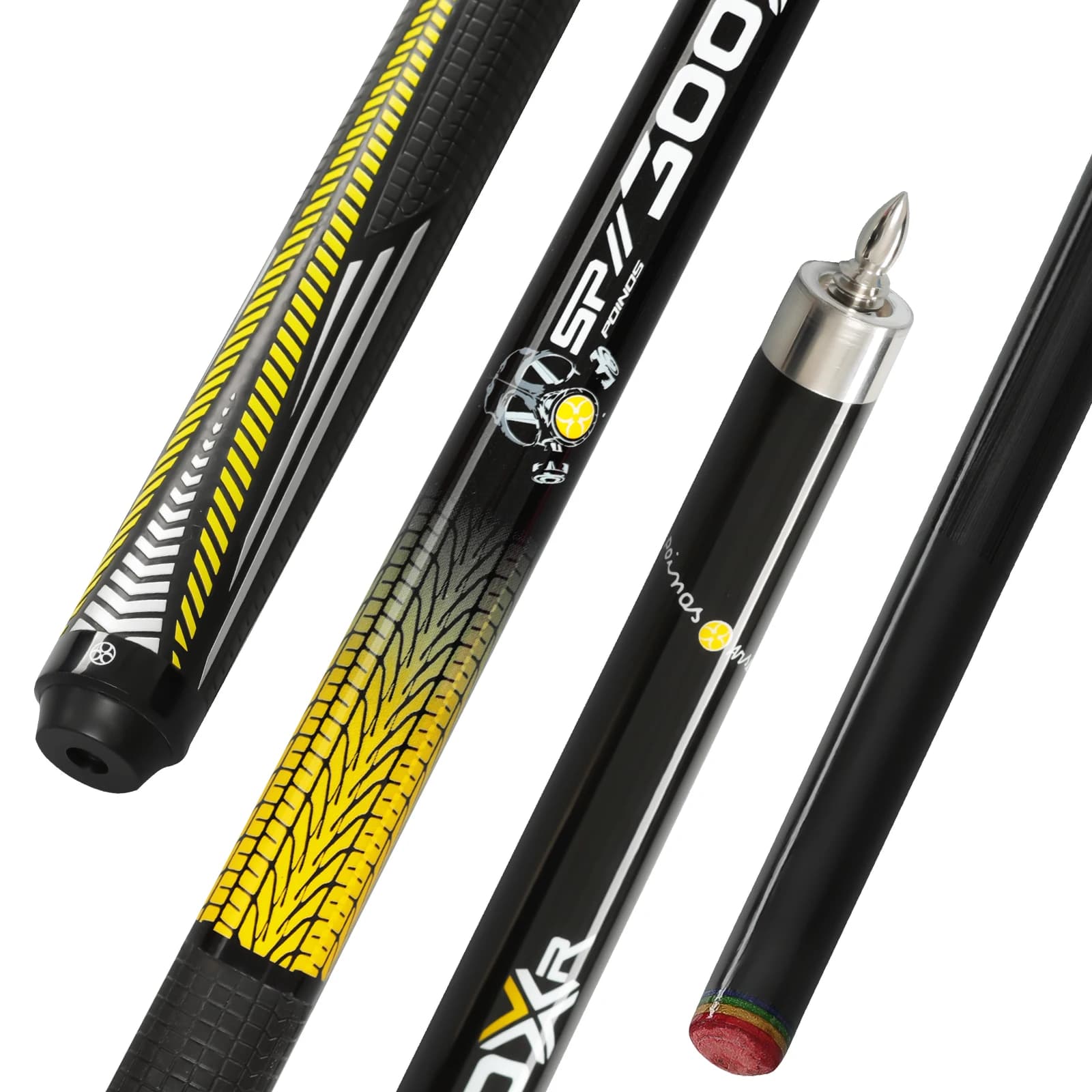 Poinos 58" Carbon Fiber,12.5mm Tip Bullet Joint Maple Wood Pool Table Sticks, Professional Tapered Billiard Cue for Beginners & League Players