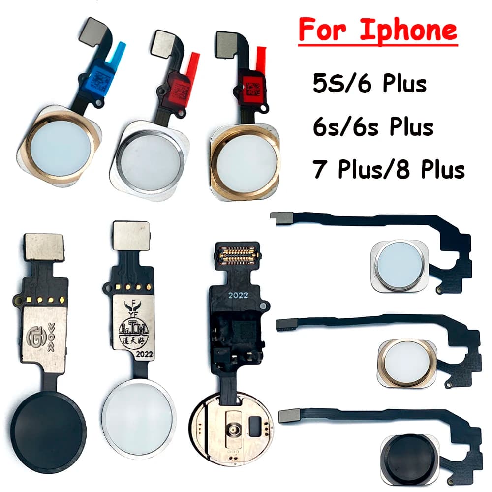 NUOVO Testato Sostituzione Per iPhone 6 6S 7 8 Plus 5S Pulsante Home Flex Funzione di Ritorno Funziona NO Touch ID Sensore di Impronte Digitali