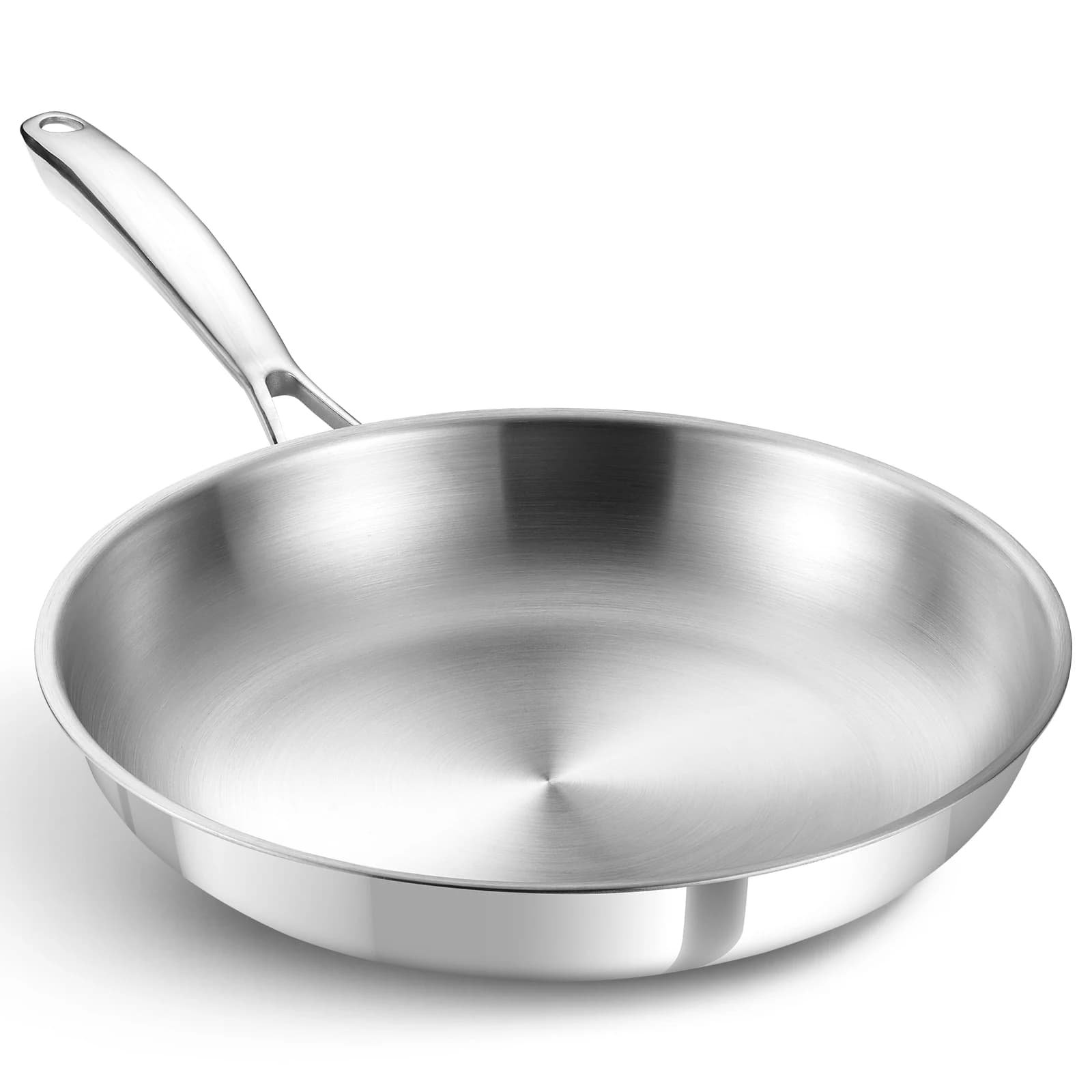 12 inch KOCH SYSTEME CS stainless steel pan, three-layer stainless steel pan with heat-resistant handle