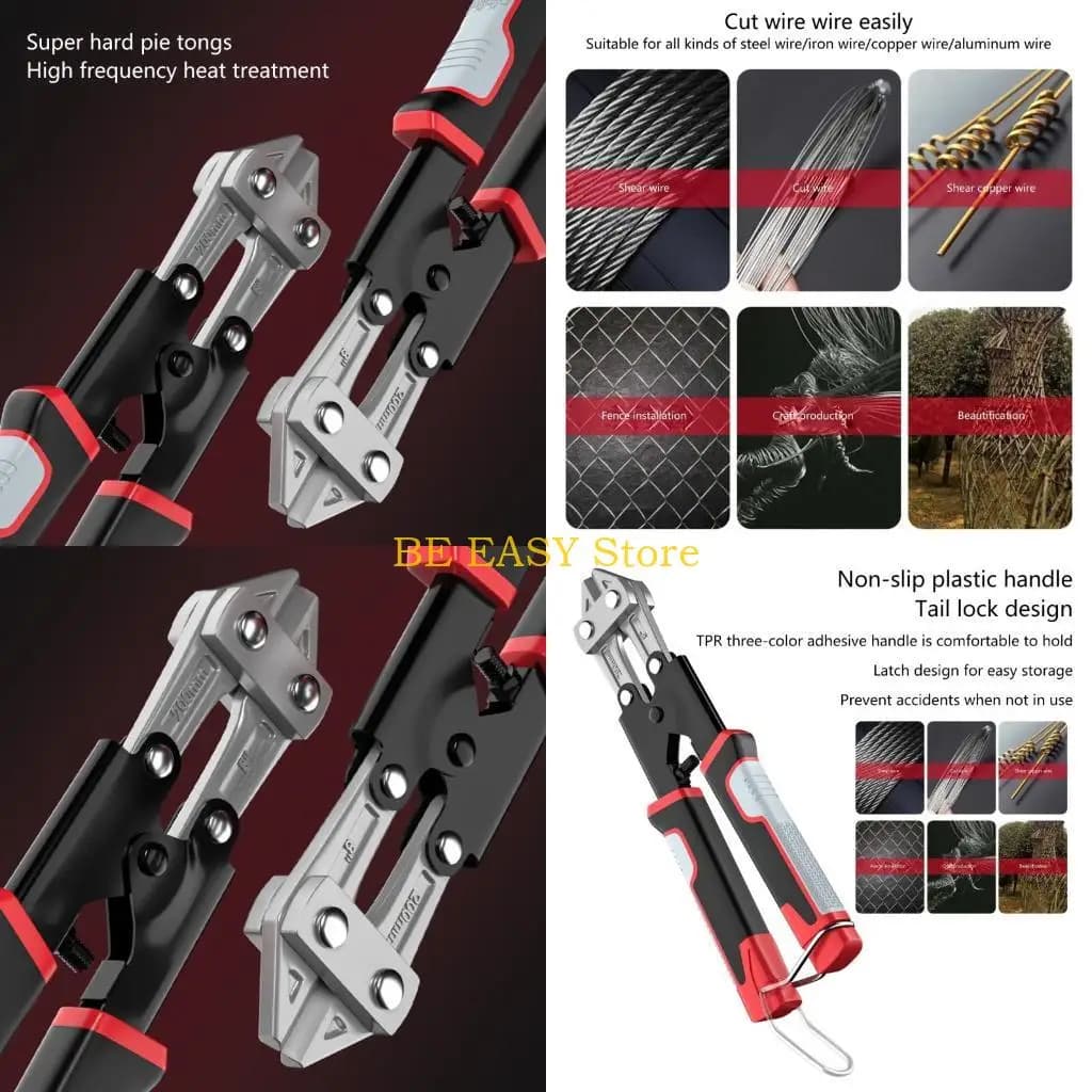 Forbici per bulloni E28F, 8 pollici per pinza lucchetto, metallo morbido, rivetti e catena, impugnatura ergonomica con in gomma
