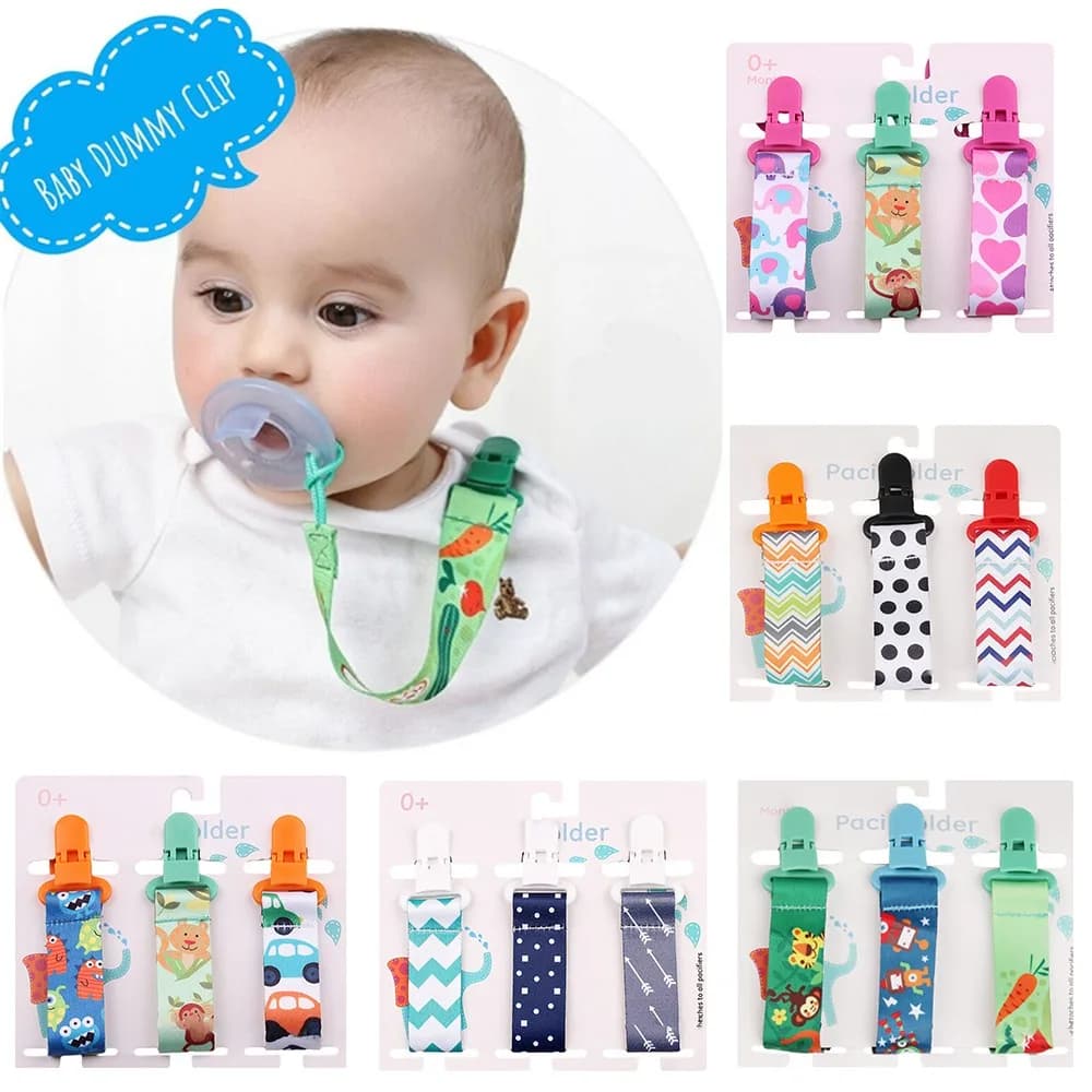 3 set di clip per ciuccio fittizio Porta capezzoli per la cura del bambino Staffe per catena per ciuccio per bambini che trasporta staffe per ciuccio Regali