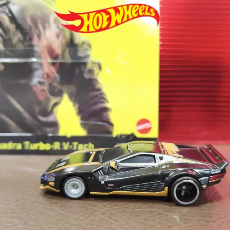 Hot Wheels Premium 2025 Cyberpunk Quadra Turbo-R V-Tech HXD63 Modello di Auto Cyberpunk Pop Culture da Collezione in Scala 1:64