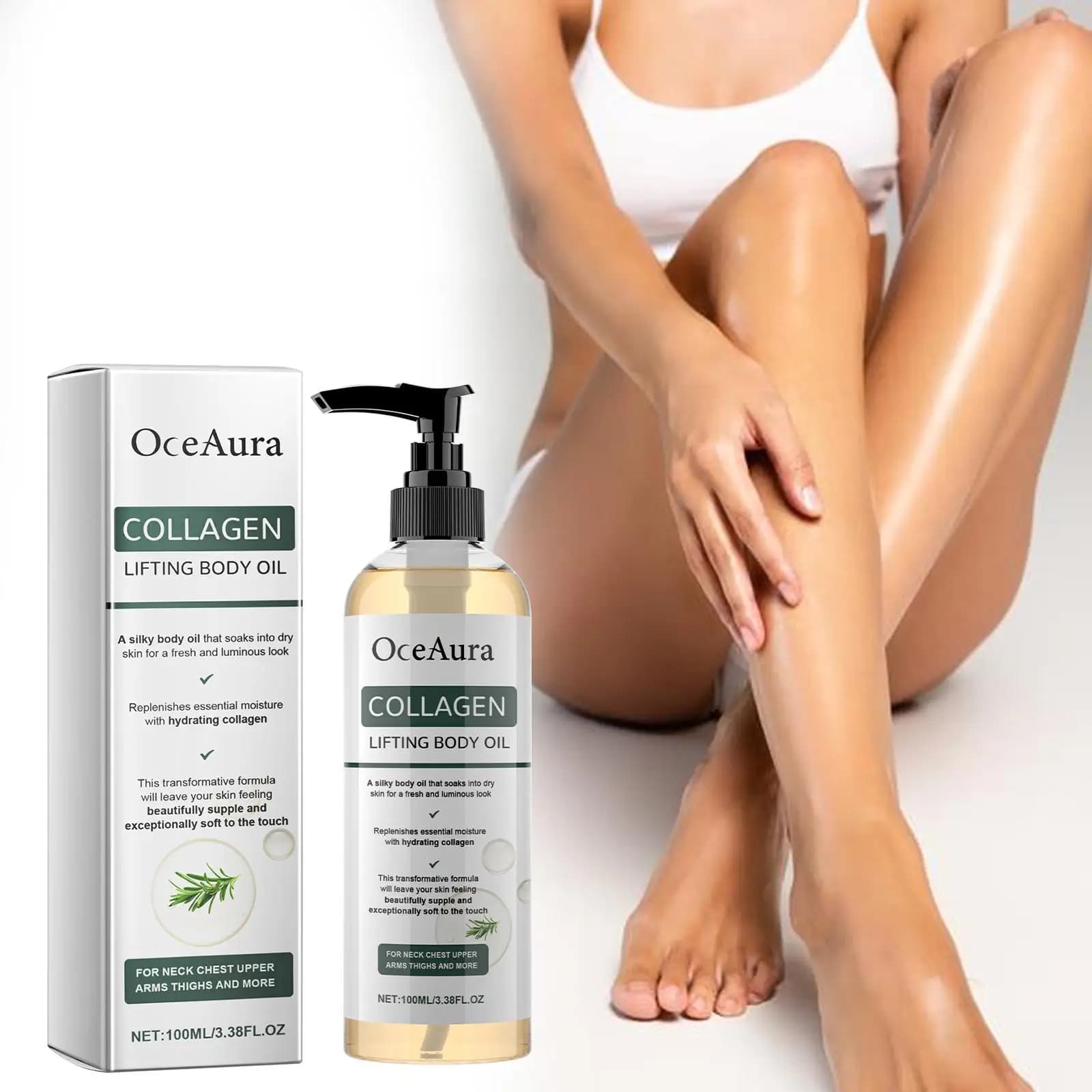 OceAura Body Oil For Collagen Stringing Skin Elasticity Increase Moisturizing Body Smooth Not Fat Oil For Body after Shower
