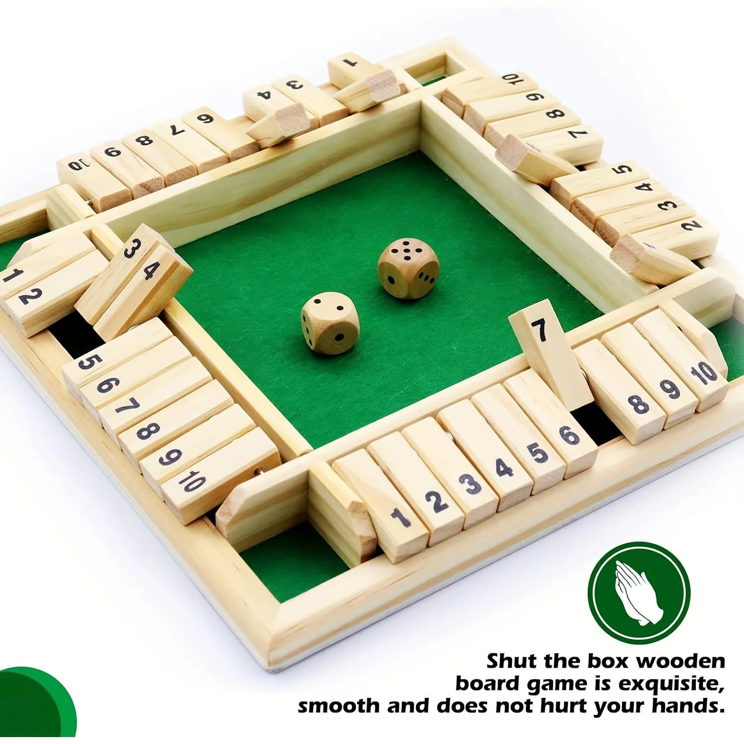 Classico gioco di dadi in legno da 1 pezzo: gioco da tavolo strategico per 2-4 giocatori, comprese dadi e istruzioni, ideale per divertimento in festa