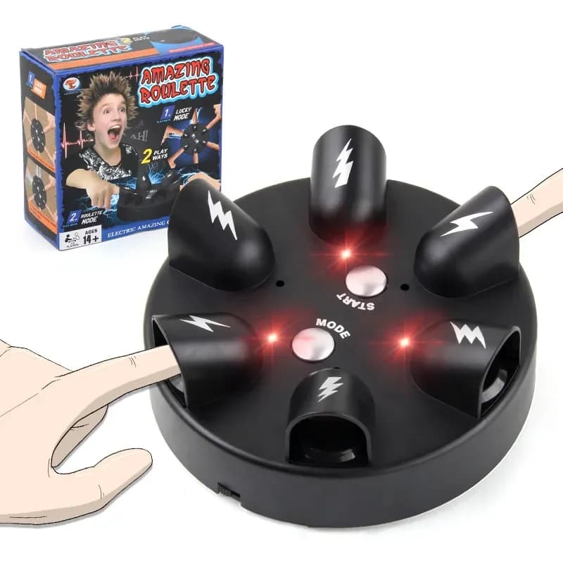 Gioco da Tavolo Shock Roulette: Rilevatore di Bugie a Sei Dita con Battito Cardiaco, Giocattolo Scherzoso Anti-Stress per Feste