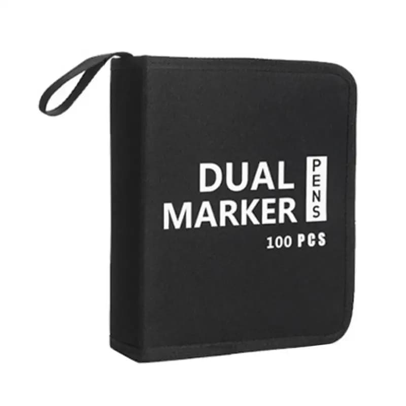 R53C Large Capacity Pencil Case 60/72/100/120 Slots Drawing Pencil Case Pen Organizers Bag Portable Art Marker Carrying Case