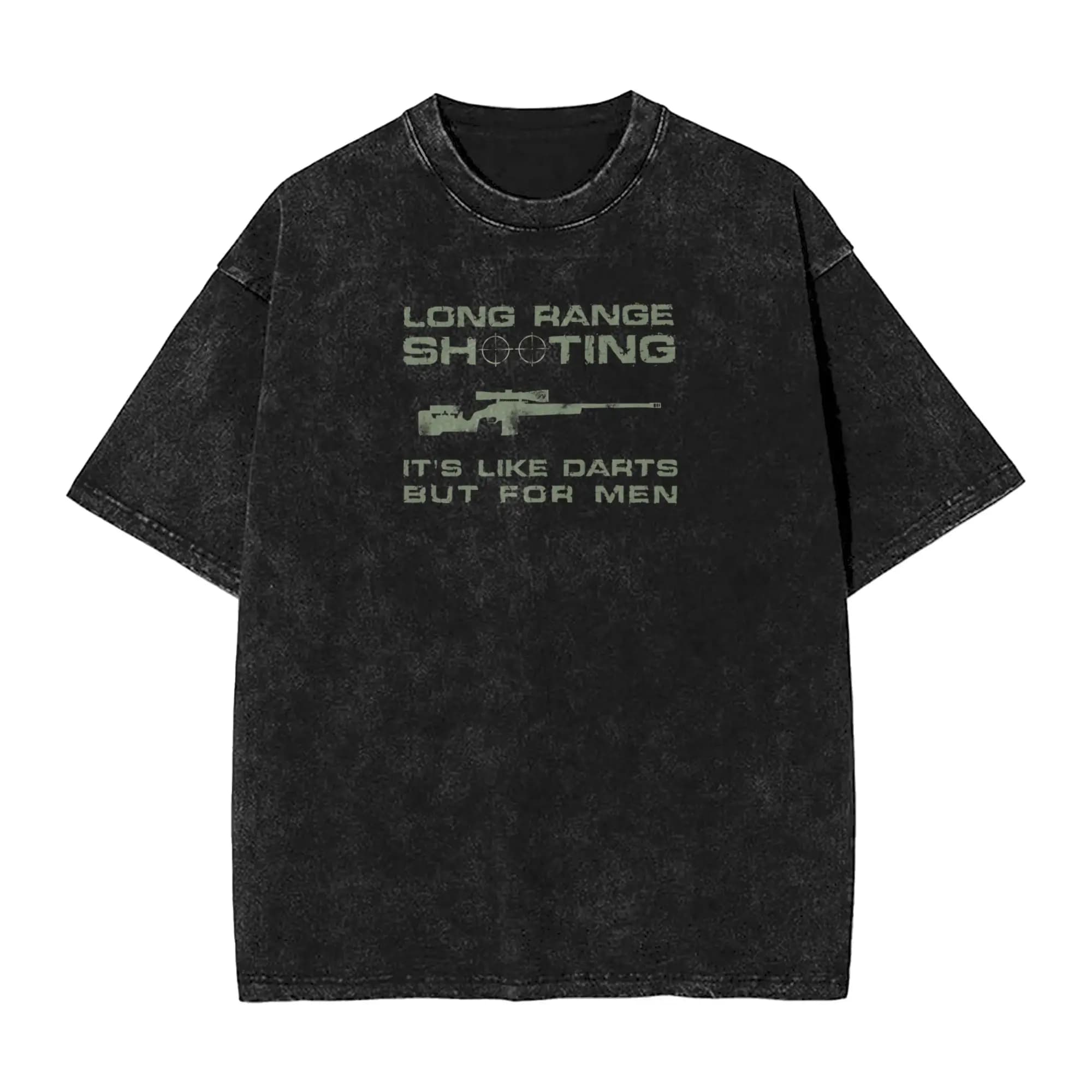 T-Shirt da Uomo 'Long Ranges Shooting It's Like Golf But for Men' Divertente Maglietta 100% Cotone Girocollo Manica Corta Classica