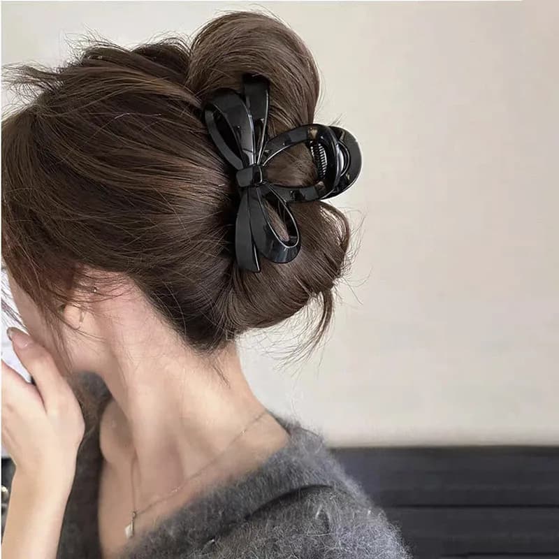 Lussuosa Molletta per Capelli con Fiocco Oversize; Clip per Acconciature Raccogliate; Accessorio per Capelli a Forma di Squalo