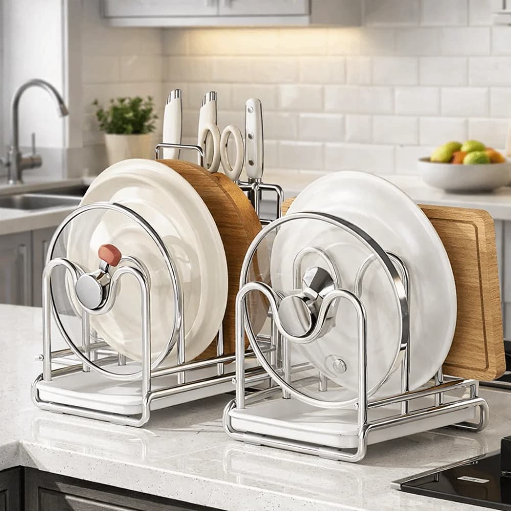 Stainless Steel Multilayer Covers Space Saving with Drainage Tray and Taglieri Support