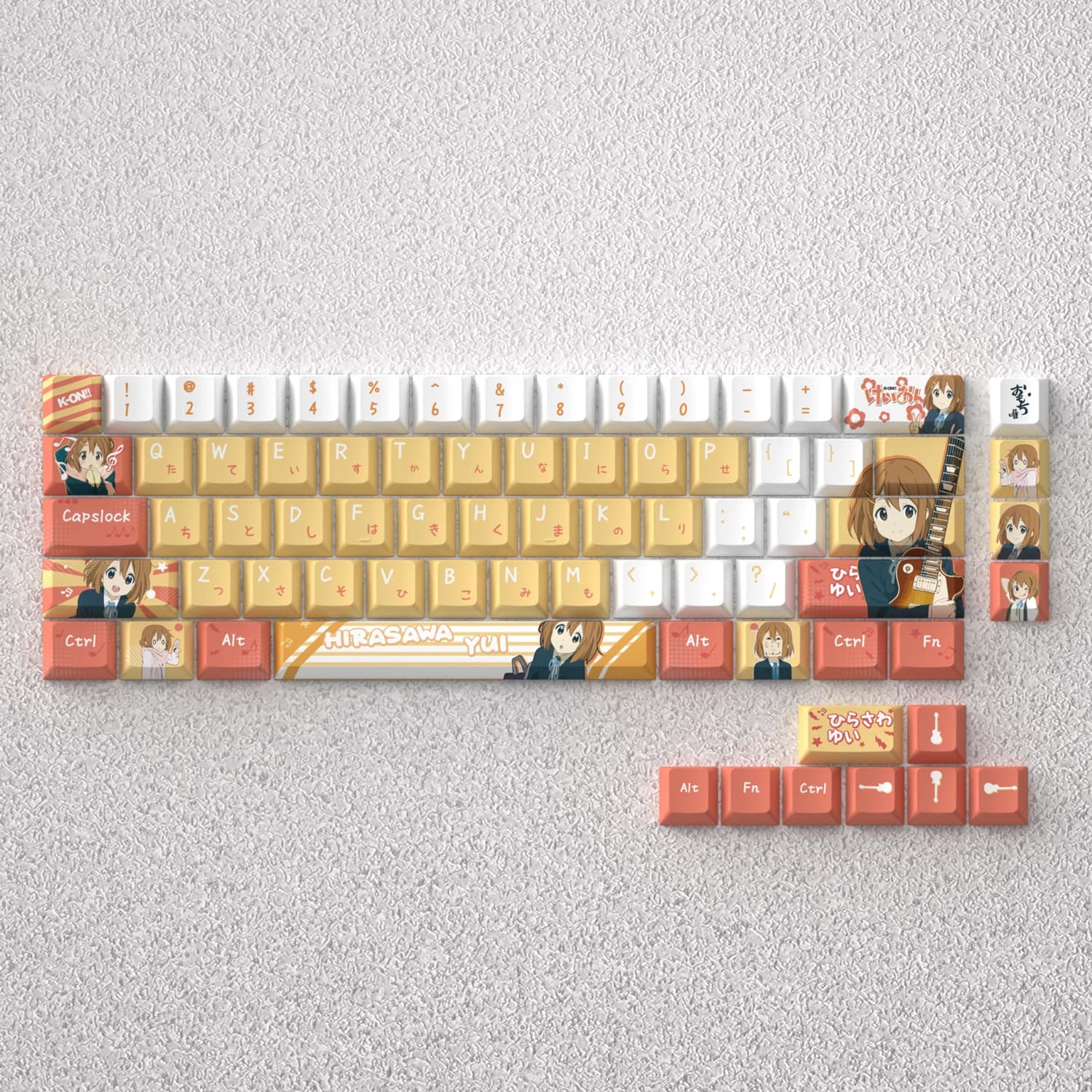 98 Copritasto Yui Hirasawa Cute Anime Copritasti PBT Cherry Profilo Keycap Tastiera meccanica Made68 Mad68 Wooting 60