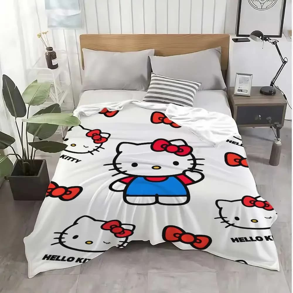 Coperta Kawaii Hello Kitty per Divano, Morbida e Calda per Letto, Casa, Camera da Letto, Decorazione, Copriletto, Coperta per Ginocchia