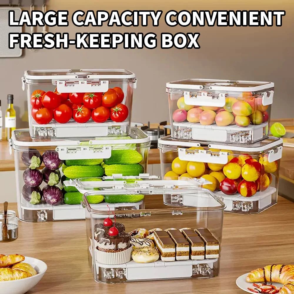 Contenitore Portatile Sigillato per il Pranzo con Manico, Contenitore Ermetico per Alimenti per Campeggio, Spiaggia e Preparazione Quotidiana dei Pasti