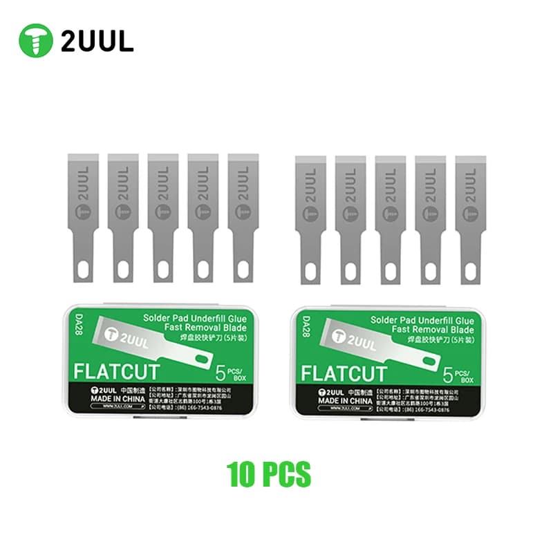 2UUL FLATCUT Underfill Lama per rimozione colla Strumento di raschiatura rapida ad alta efficienza per la rimozione rapida della colla CPU IC della scheda madre DA28