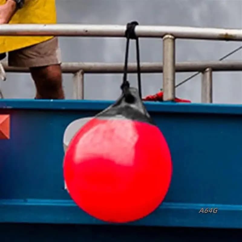 2X Heavy Duty PVC Boat Fenders Ball Round Anchor Buoy Dock Bumper Ball Inflatable Protection Marine Mooring Buoy Red