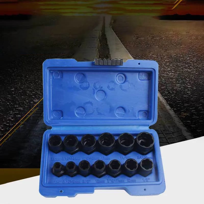 Estrattori per dadi 13PC Bulloni danneggiati Estrattore per viti dadi Estrattore Set di strumenti di rimozione multifunzione Kit di rimozione bulloni rotti